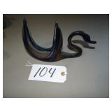 Cherokee glass hand-made art glass swan dish