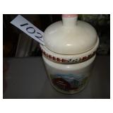 Barnyard farm ceramic cookie jar