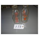 Supreme Dairy and Miller-Reed milk bottles