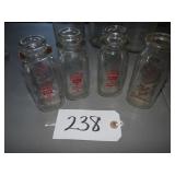Three Shively half pint milk bottles, Fairview Far