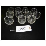 Glass sherbets sunburst pattern 11pcs
