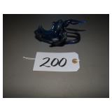 Blue mini stretch art glass swan dish