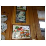 Wall pictures swans, cows, embroidery
