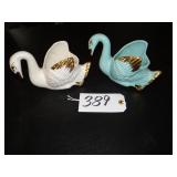 Holley Ross blue ceramic swan planter
