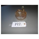 Jeanette glass swan covered dish