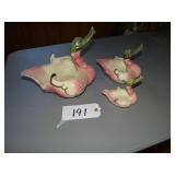 Hull swan planters, graduated set of three