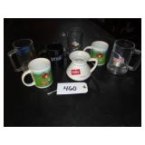 Assorted mugs:  Cow, Milk, Sniders Elevator, Bicep