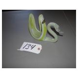 Cherokee glass hand-made art glass swan dish