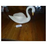One very large ceramic swan planter