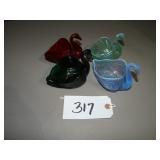 Opalescent, Ruby glass, other swan figures