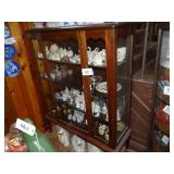 4 shelf glass china cupboard, Queen Ann style feet