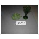 Vintage green juicer and green vase