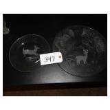 Glass deer tray and plate