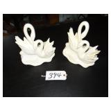 Two Hull matching swan planters