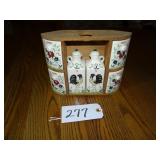 Vintage Roosters and Flowers spice rack