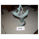 Blue stretch art glass vase