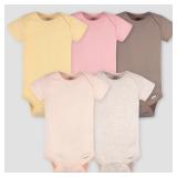 3x Gerber Baby 5pk Short Sleeve Onesies - Pink