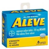 Lot of 6 Boxes of Aleve CAPLETS 6 ct
