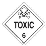 Division 6.1 Toxic Placard, Worded 25-pk. - 10.75