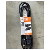 8-Ft Indoor/Outdoor Extension Cord, Black