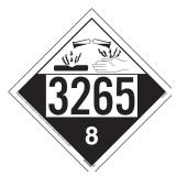 3265 Placard Class 8 Corrosive 10.75" x 10.75"