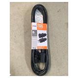 8-Ft Indoor/Outdoor Extension Cord, Black