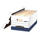 Bankers Box Storage Box, White/Blue, 12/Carton
