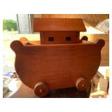 Antique Wood Noah s Ark Full of Animals