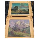 2 rustic framed wall decorations