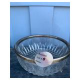 Antique Round Dish W/ Metal Rim