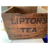 Large Antique Lipton Tea Wood Shipping Crate