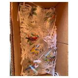 Lot of 6 Small Hand Painted Bird Glasses