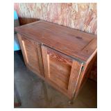 Solid wood cabinet needs to be cleaned and door ad