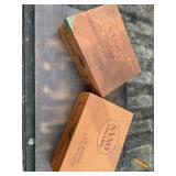 Two antique wood cigar boxes