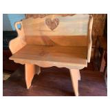 Small Wood Bench With Heart