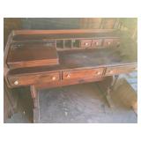 54 inch Long Solid Wood Desk Needs Cleaning & Refi
