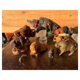 A Large Herd of Buffalo Statues