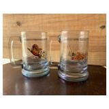 2 Vintage Beer Glasses