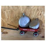 Lot of canteen s and mini radio flyer