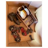 Box of 2 Metal Motorcycle Toys & Mug