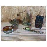 Lot of Small Brass Items & Small Box