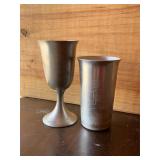 2- Antique Metal Cups
