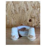 4 Small Quail Bowls By Funivals 1913 & Salt Pepper