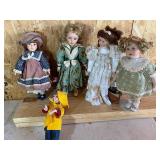 Lot of 5 collectible dolls