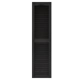2 Pack 15 in. x 60 in. Louvered Vinyl Exterior Shu