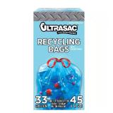 33 Gal. Drawstring Blue Recycling Bags (45-Count)