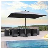 PURPLE LEAF 11.5' x 9' Patio Market Umbrella Outdo