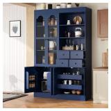 Noble House Baz Blue Wood Freestanding Buffet with