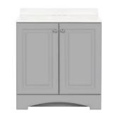 31 in. Single Sink Pearl Gray Bath Vanity with Whi