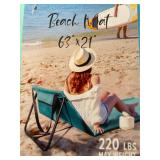 Blue NOT Pink 63 x 21 Beach mat with backrest